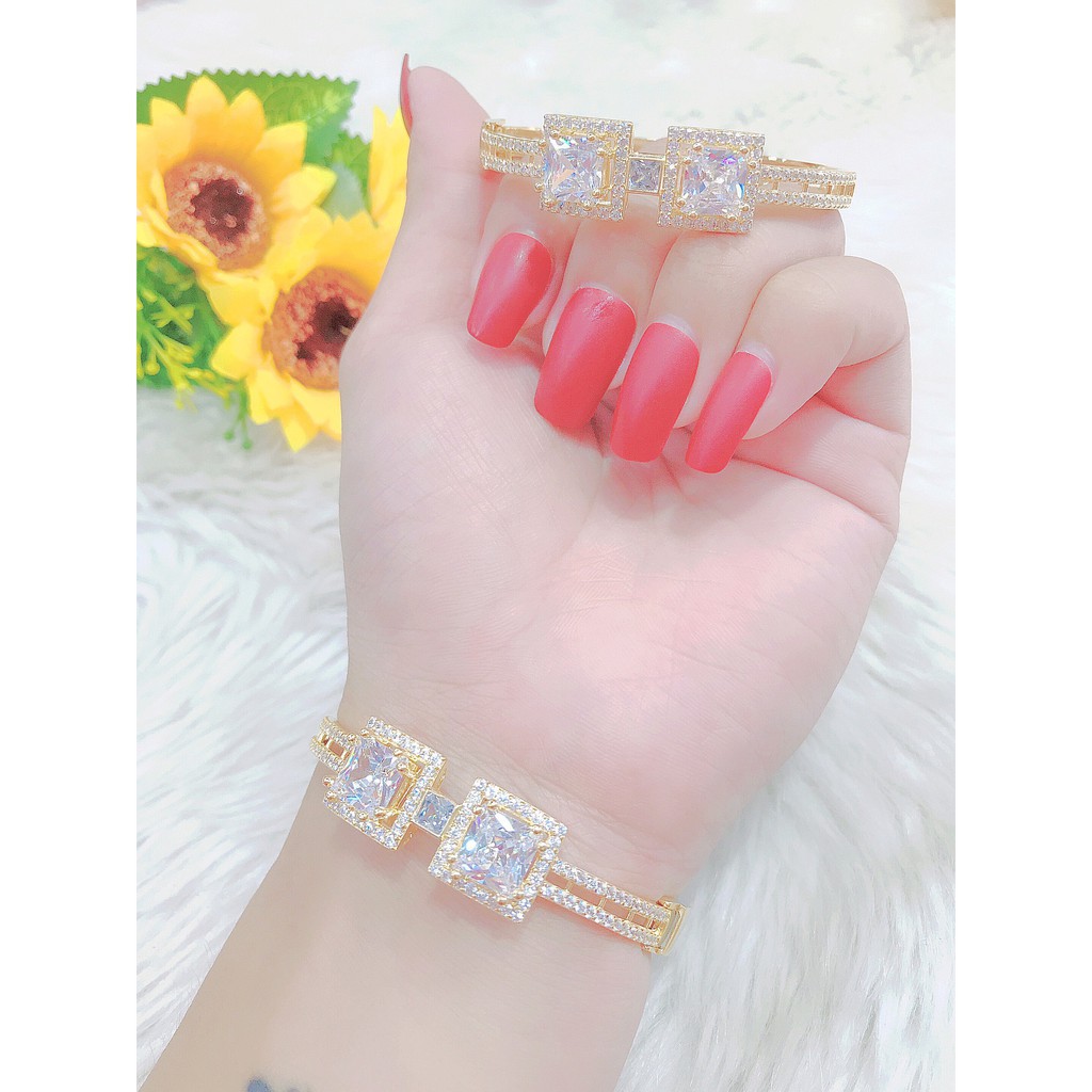 Vòng tay nữ UHA, lắc tay bền màu thiết kế cao cấp sáng lấp lánh V4292147A-460