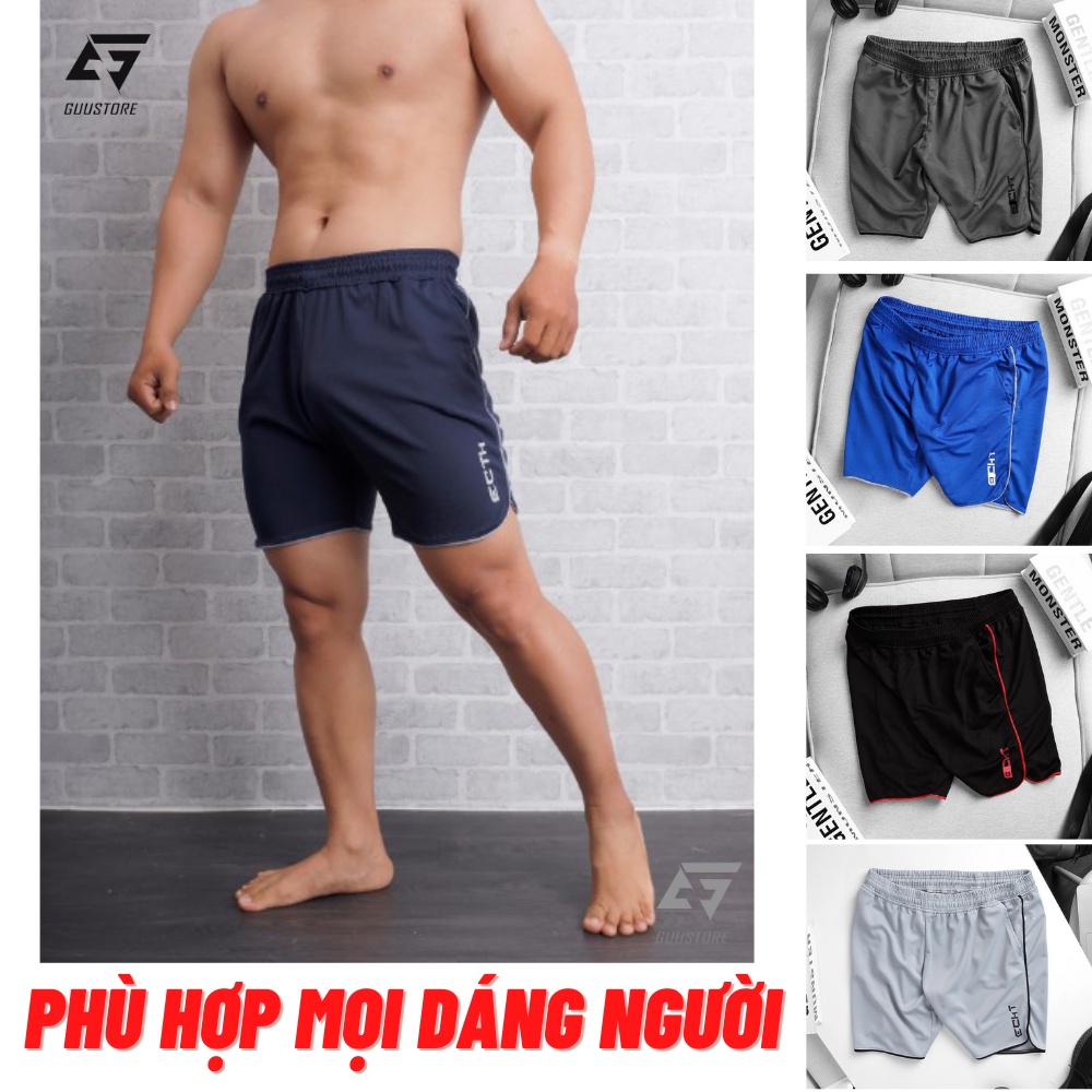 Quần đùi thể thao nam 𝗛𝗔̀𝗡𝗚 𝗩𝗡𝗫𝗞 Short nam tập gym ECHT vải co giãn, thấm hút mồ hôi tốt