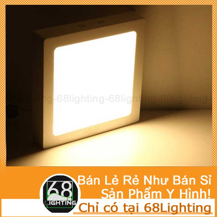 Đèn Led Ốp Trần 12W Nổi Vuông 3 chế độ sáng cao cấp 68Lighting LP0271 (Vỏ trắng)