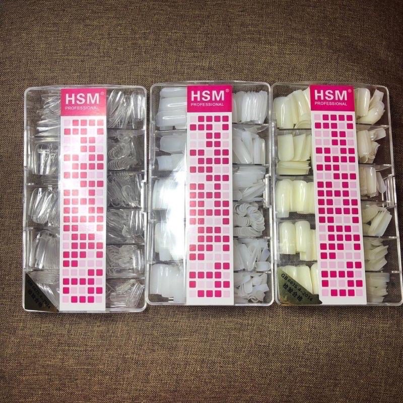 Móng úp tay Cao cấp HSM phom Thang - Nhọn - Bầu - Vuông - Bầu tròn, hộp đủ size 500 móng hàng loại 1