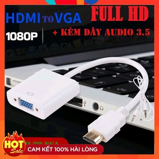 [Hàng xịn] Cáp chuyển đổi HDMI sang VGA kèm dây audio 3.5-Bộ đầu chuyển cổng HDMI ra VGA giắc HDMI to VGA,dây máy chiếu