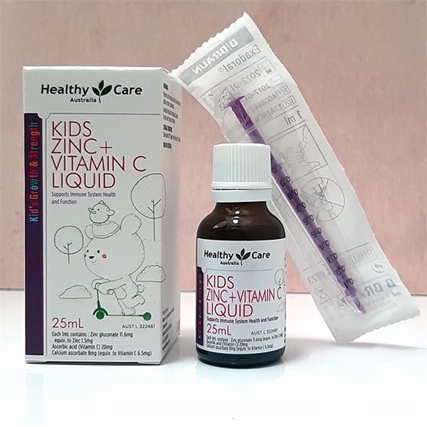 Kẽm nước ZINC +VITAMIN C Healthycare Liquid 25ml Úc