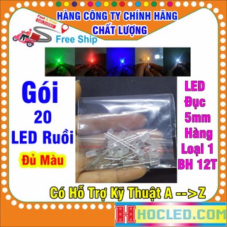 Gói 20 led đục đủ màu chuyên làm hào quang, led trái tim hàng loại 1 chất lượng