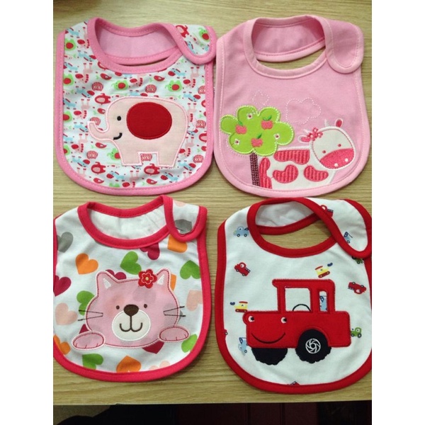 Yếm Ăn Dặm Dán Vai Thương Hiệu Carter 3 Lớp Cho Bé 100% Cotton Có Lớp Chống Thấm