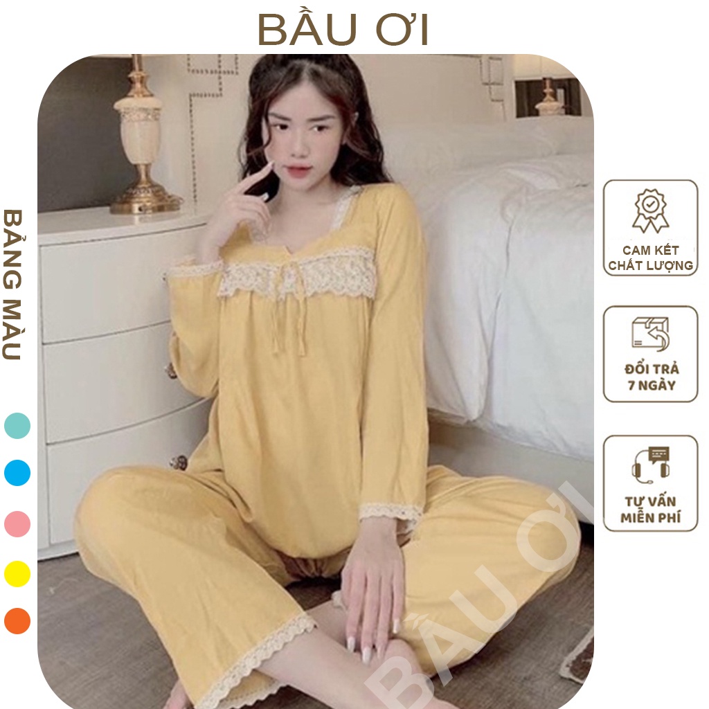 [BAUOI B04] BỘ BẦU TRƯỚC VÀ SAU SINH CHẤT ĐŨI LỤA CỰC MÁT FREE SIZE - BỘ QUẦN ÁO DÀI TAY CHO CON BÚ