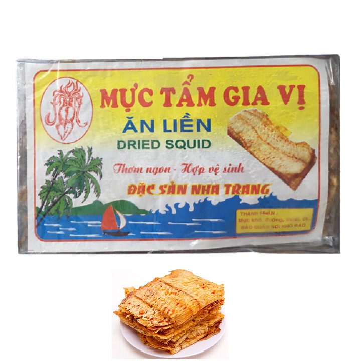 500g MỰC TẨM GIA VỊ NGUYÊN CON ĂN LIỀN- ĐẶC SẢN NHA TRANG | Maxifood