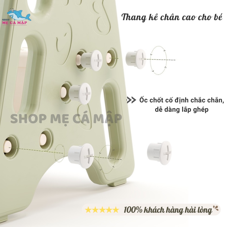 Thang kê chân cao có tay vịn hỗ trợ bé làm việc dễ dàng hơn, Trọng tải lên tới 75kg