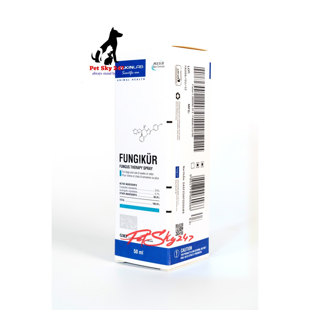 Alkin Fungikur Dùng Cho Nấm, Da Viêm, Da Ngứa, Da Rụng Lông Chai 50ml