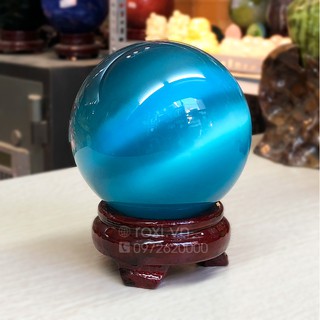Quả cầu Pha Lê mắt mèo xanh nước biển