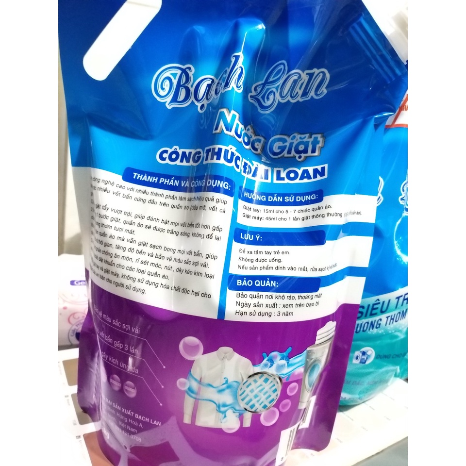 Nước giặt đậm đặc BẠCH LAN túi 1,8kg hương nước hoa/ lavender