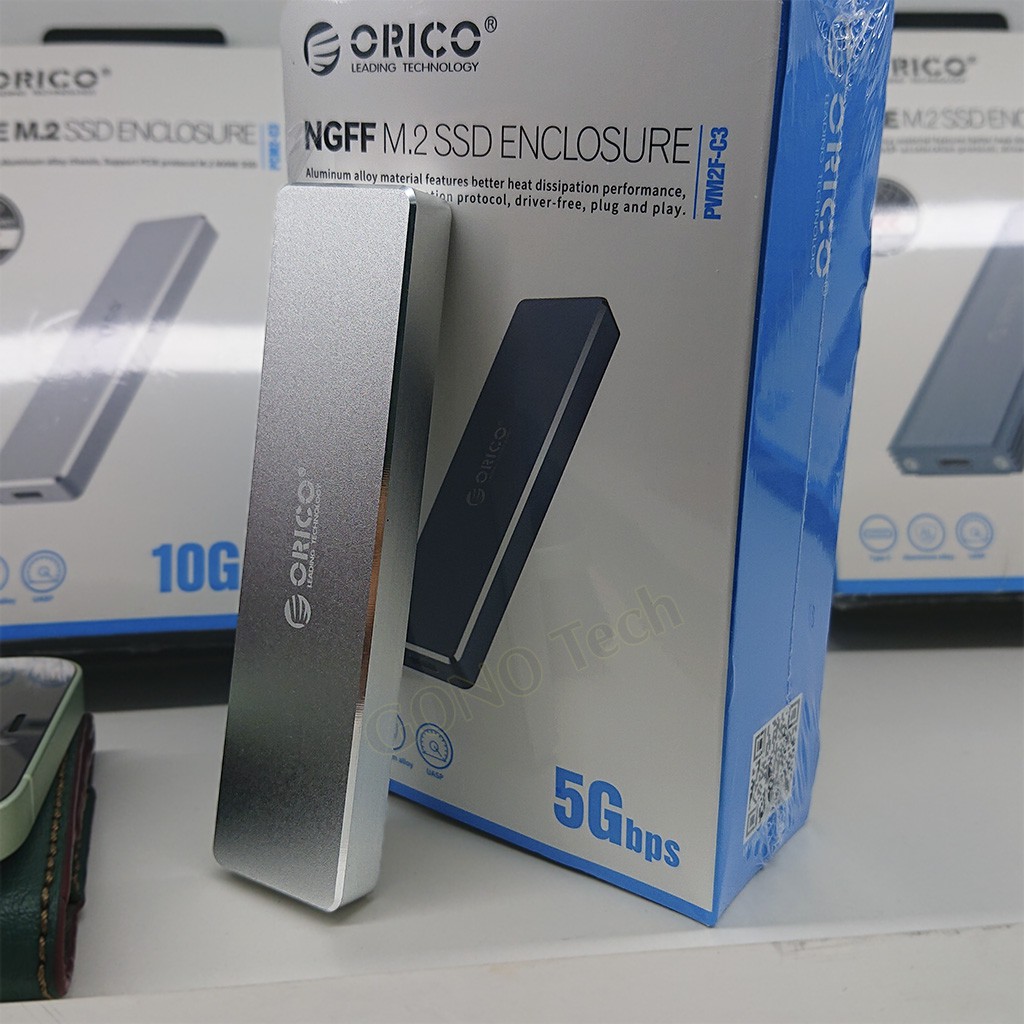 Box SSD M2 NVME Orico PVM2 PCM2-C3 | Chuyển M.2 PCIe to USB 3.1 Type-C | Hộp đựng ổ cứng di động vỏ nhôm cao cấp