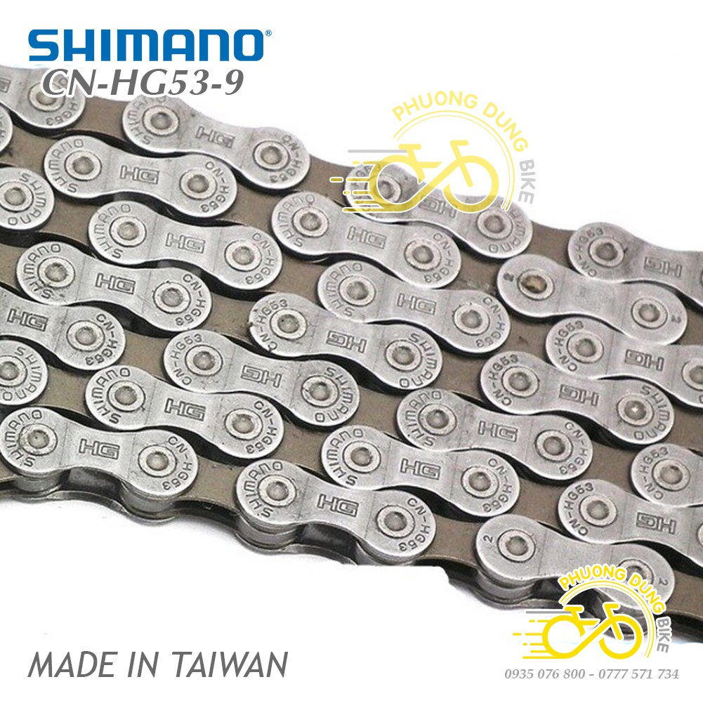 Xích sên xe đạp SHIMANO CN HG53 9 Speed - Hàng chính Hãng