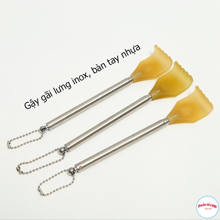 Cây Gậy Gãi Lưng Anten Inox Hình Bàn Tay Nhựa có thể kéo ra và thu gọn -00078