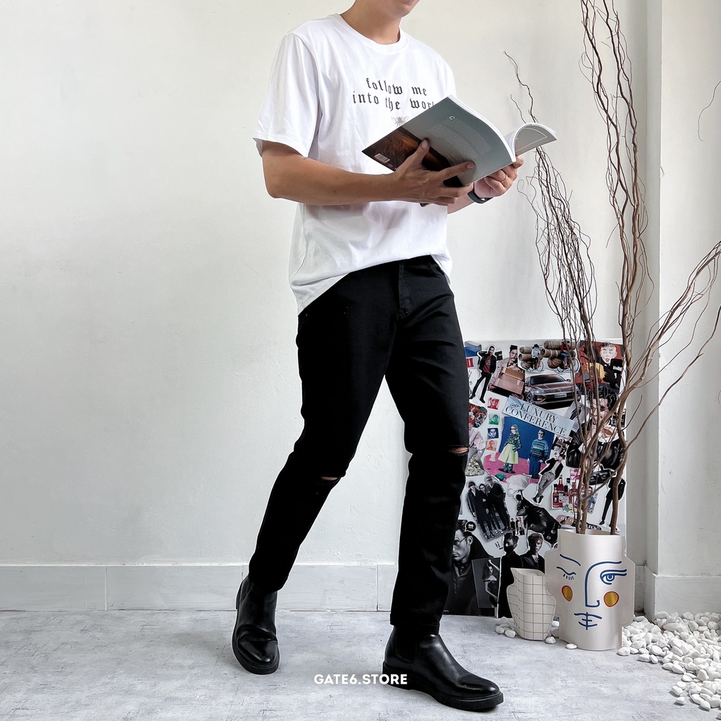 Áo thun Nam cổ tròn GATE6, phông ngắn tay Unisex premium 100% cotton co giãn regular fit Follow - #G0041