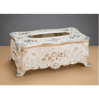 Hộp Đựng Khăn Giấy Hợp Kim Trắng Bạc