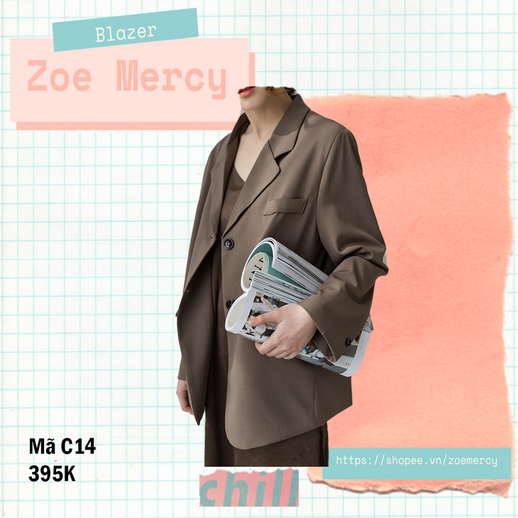 Áo Blazer nâu trơn (C14) - Hàng có sẵn