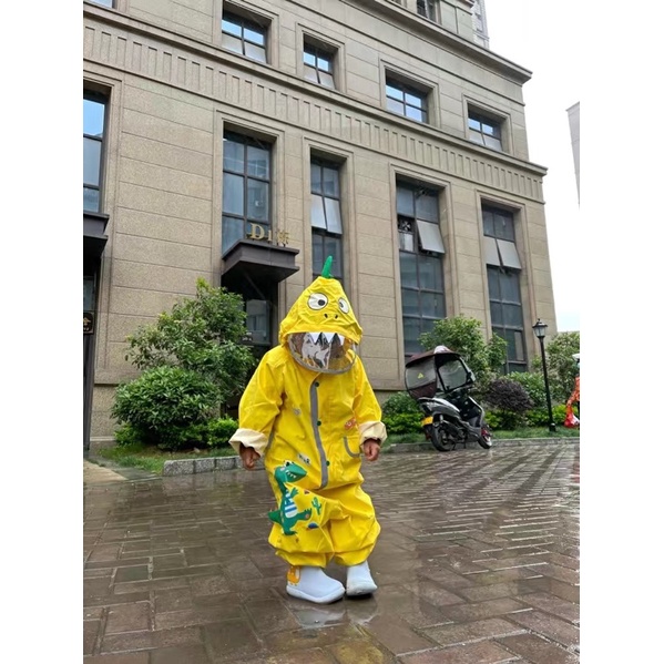 Áo mưa liền quần chống nước cho bé