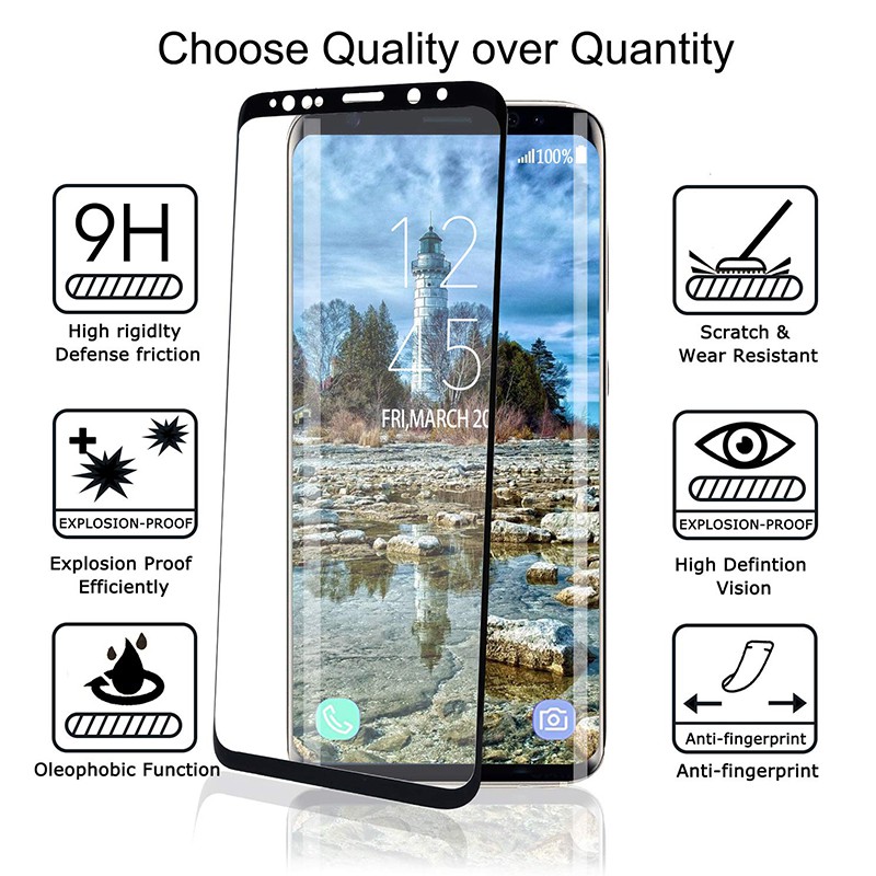 Miếng Dán Cường Lực Cong 3d Cho Samsung Galaxy Note 9 Note 8 S10 S10 Plus S9 S8 Plus S7