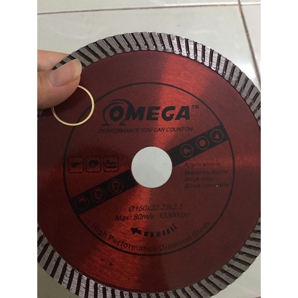 LƯỠI CẮT GẠCH, LƯỠI CẮT ĐÁ HOA CƯƠNG, LƯỠI CẮT BÊ TÔNG OMEGA 150MM
