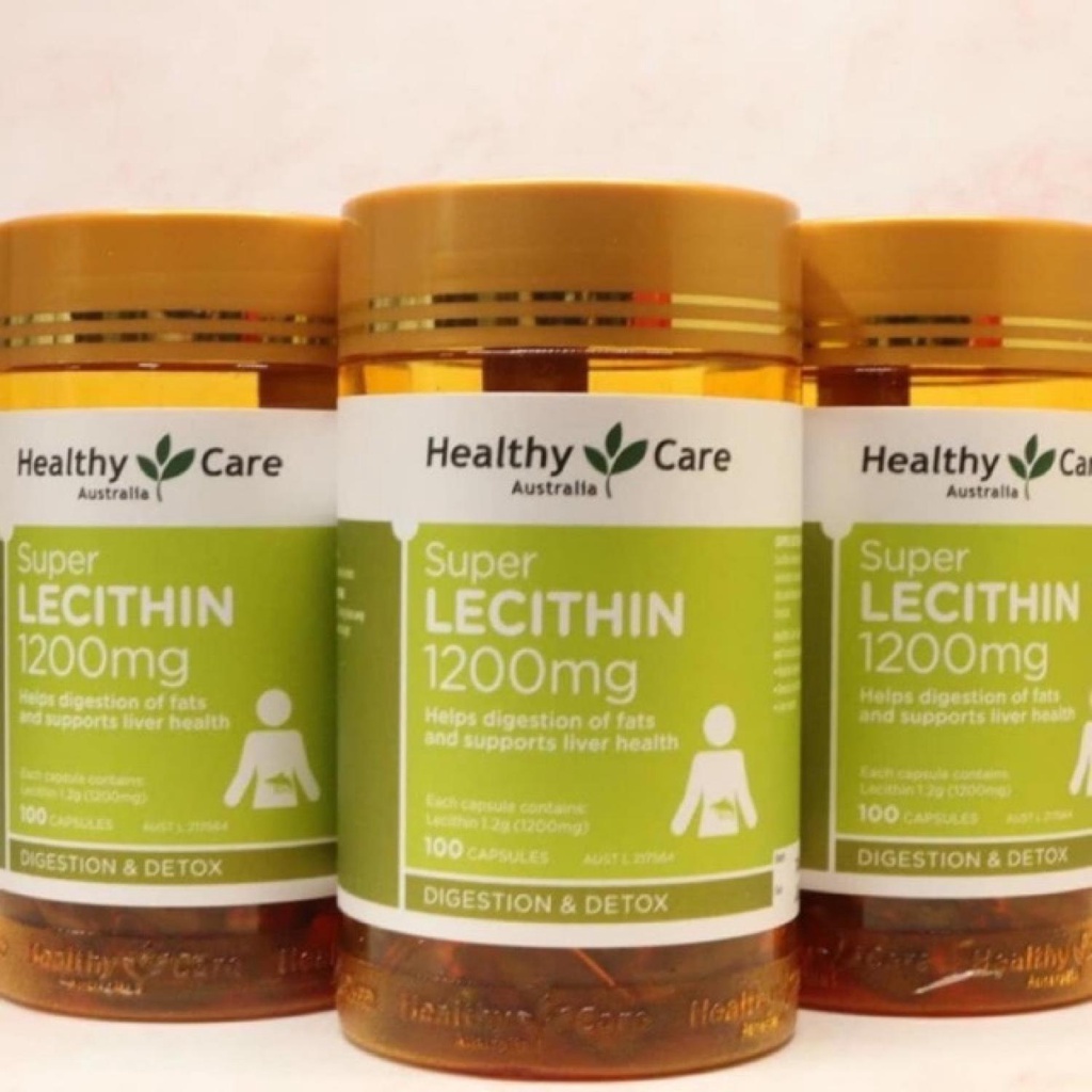 Mầm đậu nành Healthy Care Super Lecithin 1200mg 100 viên Úc