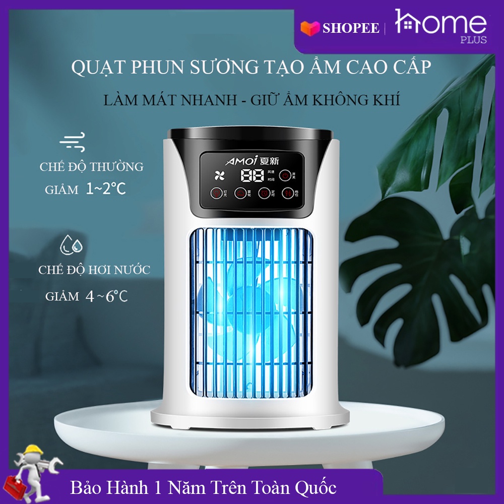Quạt phun sương, quạt hơi nước để bàn điều hòa không khí làm mát siêu nhanh tích hợp đèn ngủ thông minh. Bảo hành 1 năm.