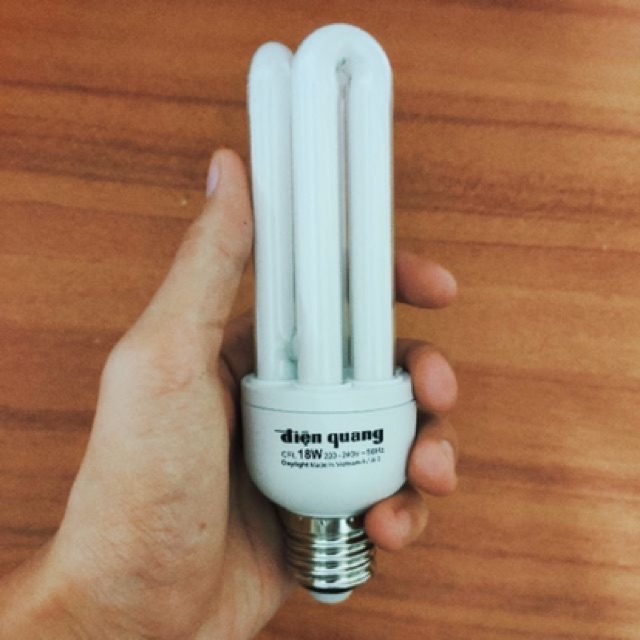 Bóng đèn Compact Điện tử Điện Quang 3U 18W Đuôi đèn chuẩn E27