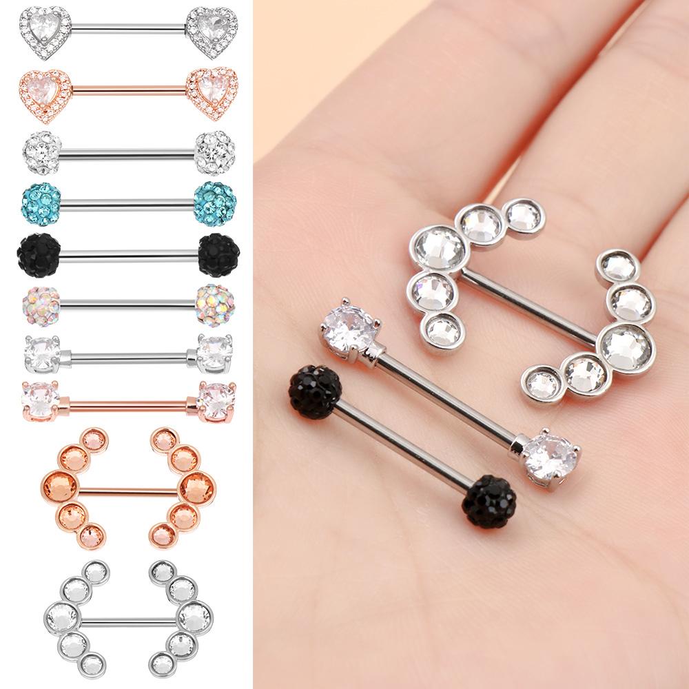 LAYOR1 1 Đôi Khuyên Nhũ Hoa Tròn Thời Trang Bằng Thép 316L