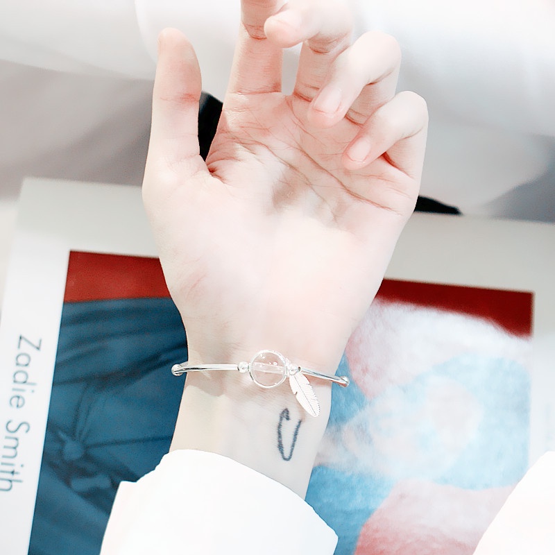 Vòng Tay Đính Hạt Lông Vũ Đơn Giản Thời Trang Hàn Quốc