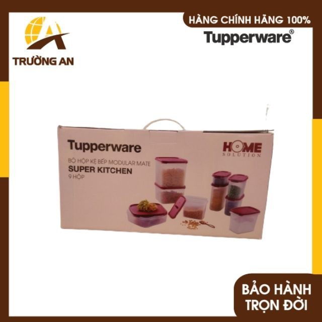 [ Sale Sốc ]  Bộ Hộp Kệ Bếp Đựng Đồ Khô Các Loại Hạt Mỳ Miến Gia Vị  MM Super Kitchen 9 Hộp TUPPERWARE - Trường An