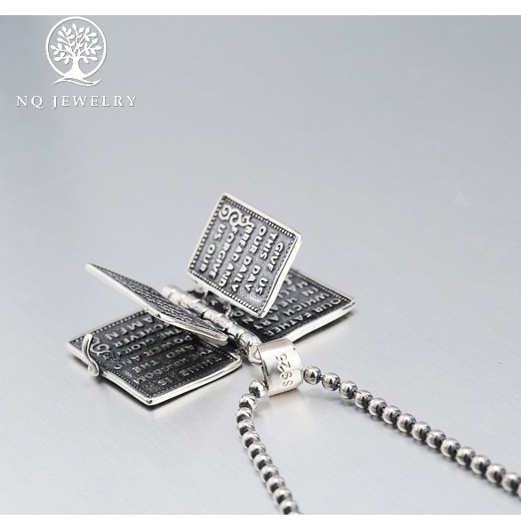 Charm bạc mặt dây chuyền sách kinh thánh bạc - NQ Jewelry
