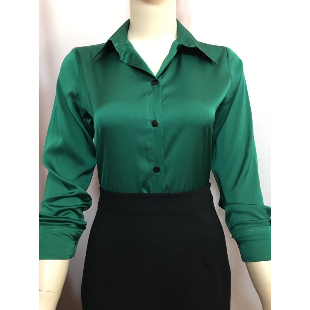 Áo sơ mi nữ Lụa Bóng Hàn | BigBuy360 - bigbuy360.vn