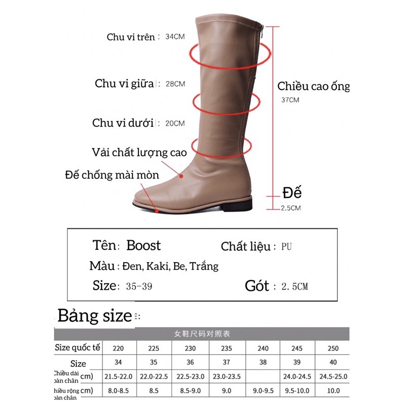 [ORDER+ẢNH THẬT] Giày boost da cao cổ / boost bệt tới gối basic siêu chất - đơn giản mà thời thượng HOT TREND Ulzzang