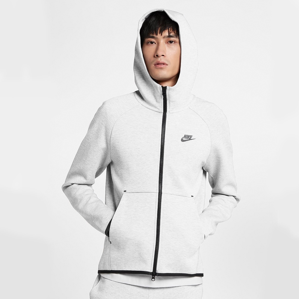 ÁO KHOÁC NỈ NAM NIKE TECH FLEECE AW77 HOODIE - XÁM