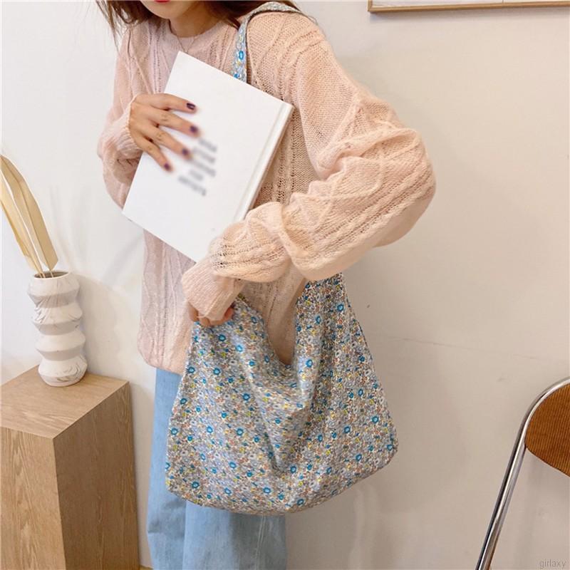 Túi xách vải canvas thân thiện môi trường họa tiết hoa xinh xắn