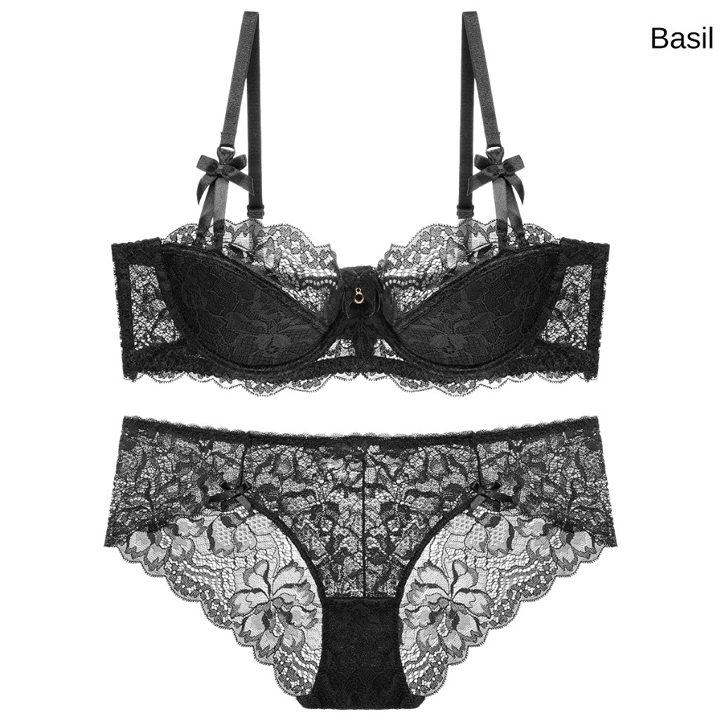 Bộ đồ lót QB01 nữ đệm mỏng có gọng chất Ren mềm mại Basil