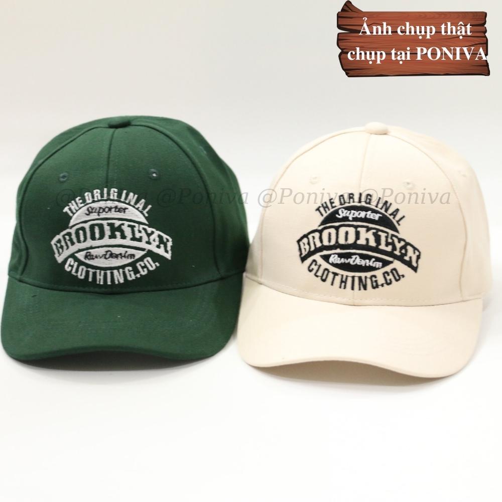 Mũ lưỡi trai ❤️ Nón kết thêu chữ BROOKLYN chất kaki cao cấp form unisex nam nữ BR009 phong cách Ulzzang PONIVA siêu hot