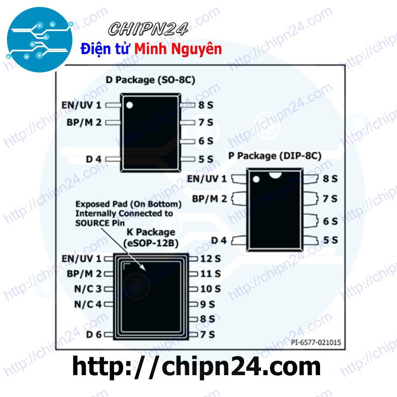 [1 CON] IC TNY288 SOP-7 (SMD Dán) (TNY288DG 288 725V 14.5W) (IC nguồn chuyển đổi AC-DC)