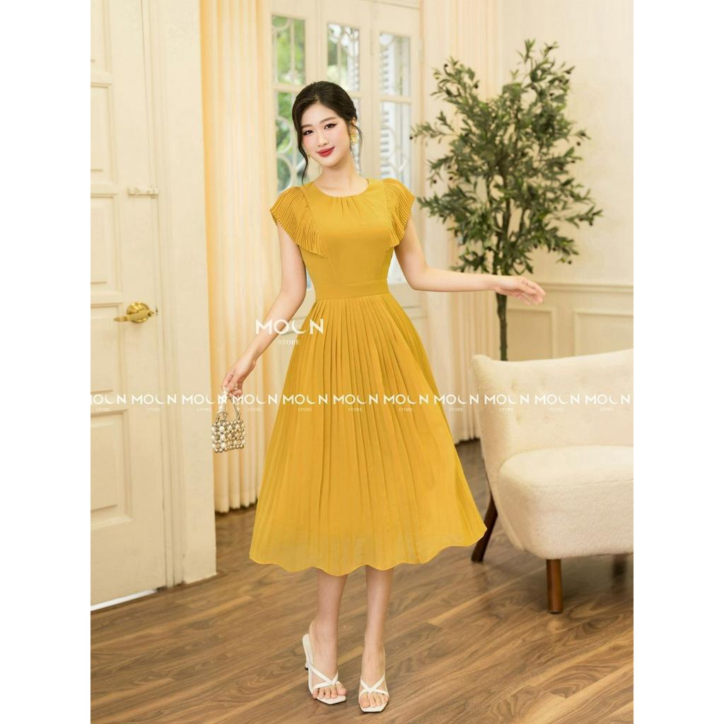 Váy dài nữ công sở liền thân, đầm xòe thiết kế thắt eo dáng dài sang chảnh chất chiffon cao cấp MV251 Moon