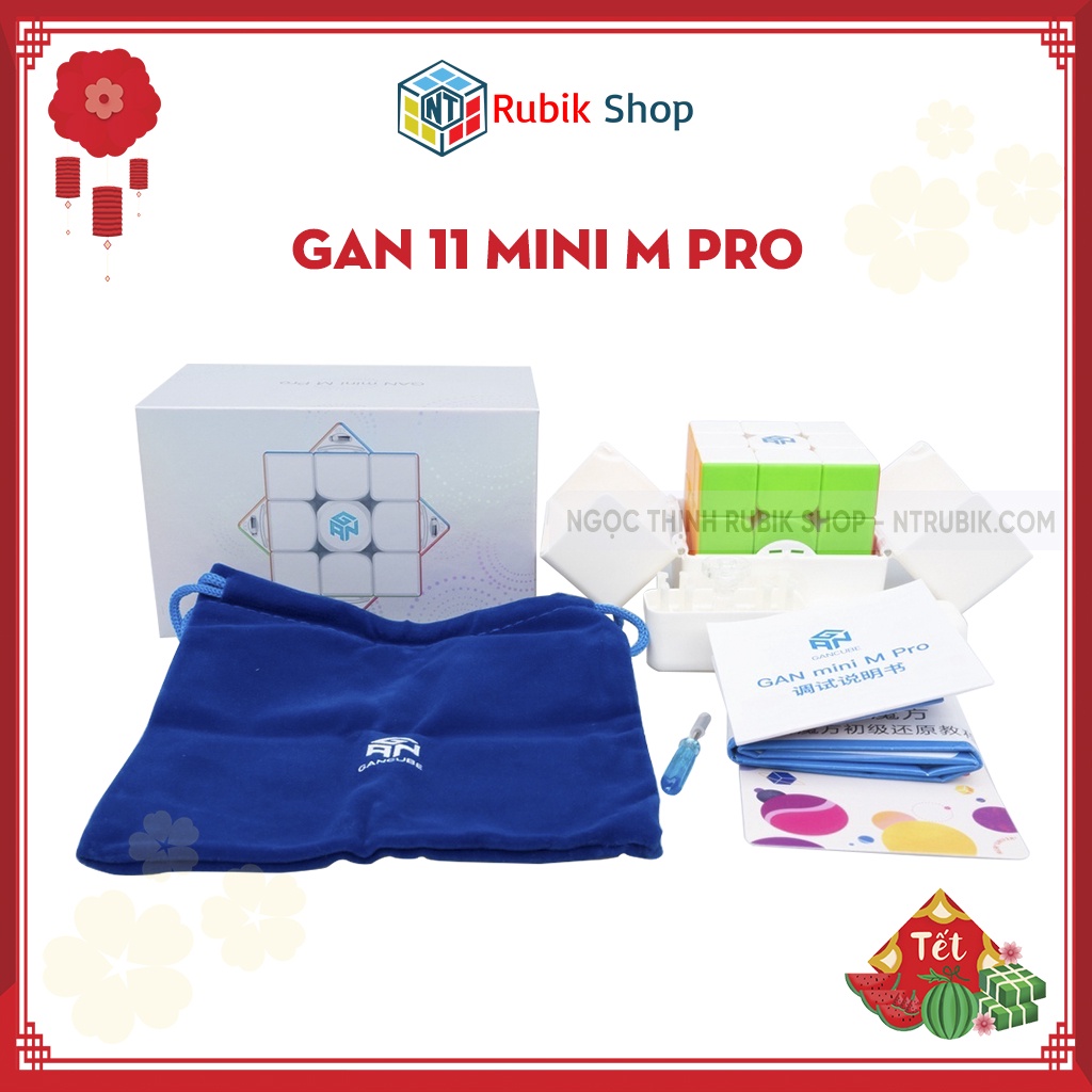 [Siêu phẩm] Rubik 3x3x3 Gan 11 Mini Pro M Stickerless 53mm hãng Gan Chính hãng (Có Nam Châm)