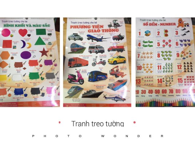 BỘ TRANH TREO TƯỜNG 14 CHỦ ĐỀ CHO BÉ