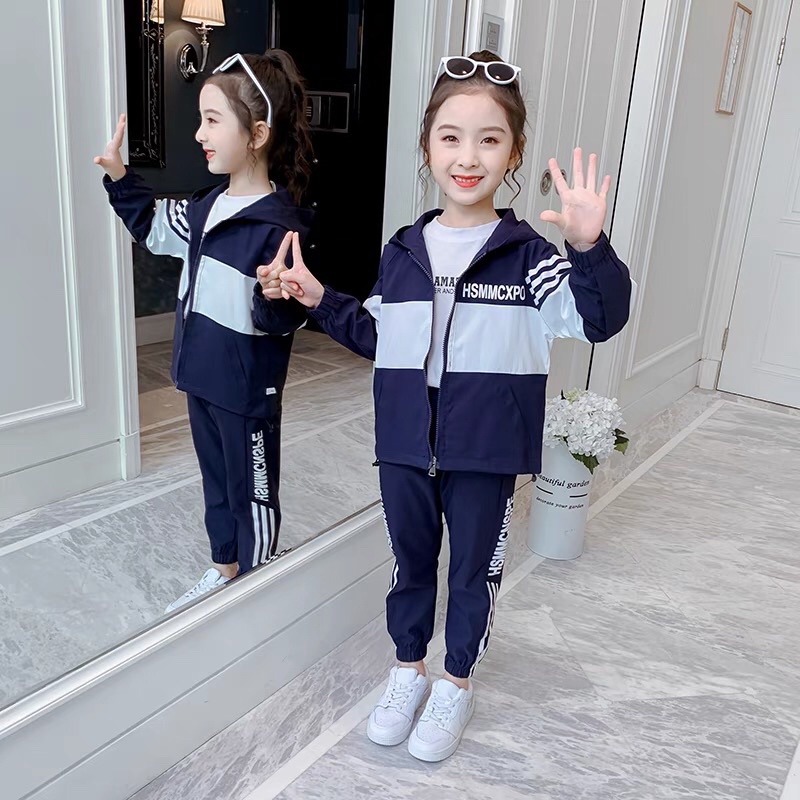 Bộ thể thao gió cho bé gái
