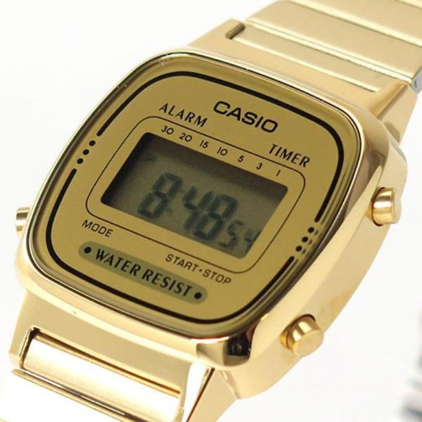 Đồng Hồ Nữ Chính Hãng Casio Anh Khuê Dây Kim Loại LA670 Mạ Vàng - Màu Bạc - Màu Đen