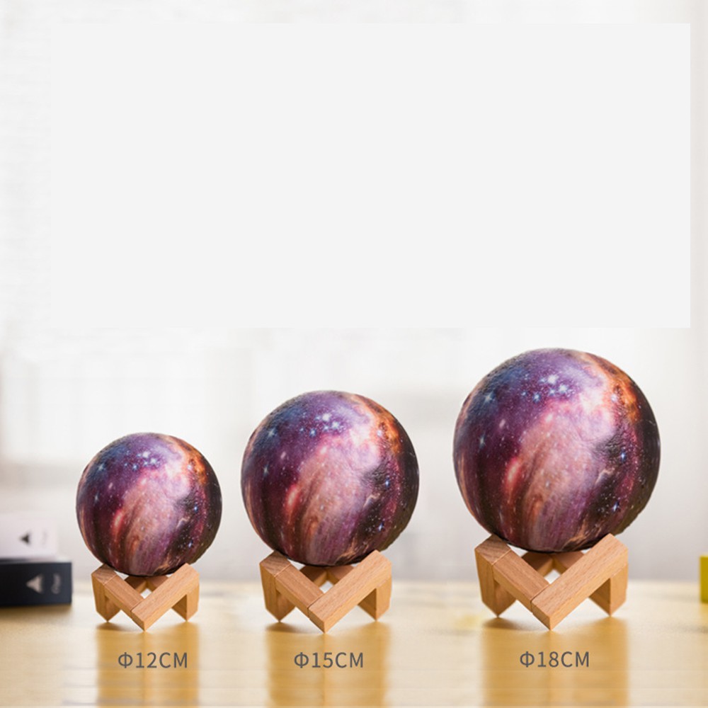 Đèn Ngủ Hình Mặt Trăng / Hành Tinh / Bầu Trời Sao 3d 16 Màu Điều Khiển Từ Xa