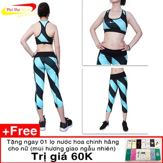 [XẢ KHO] Bộ tập gym , đồ tập Yoga Suit nữ cao cấp màu xanh, đen - DT03