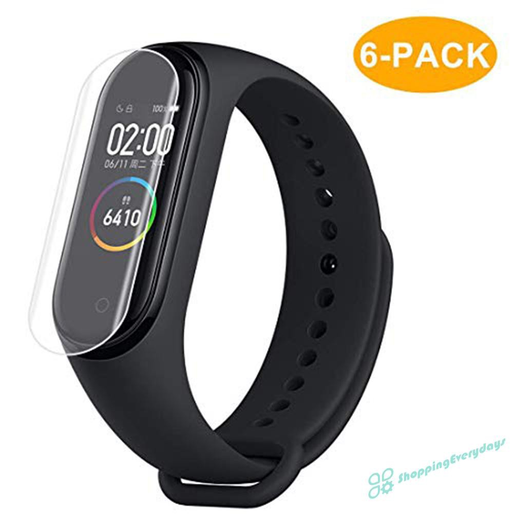 Set 6 Miếng Dán Tpu Bảo Vệ Màn Hình Cho Đồng Hồ Thông Minh Xiaomi Mi Band 4