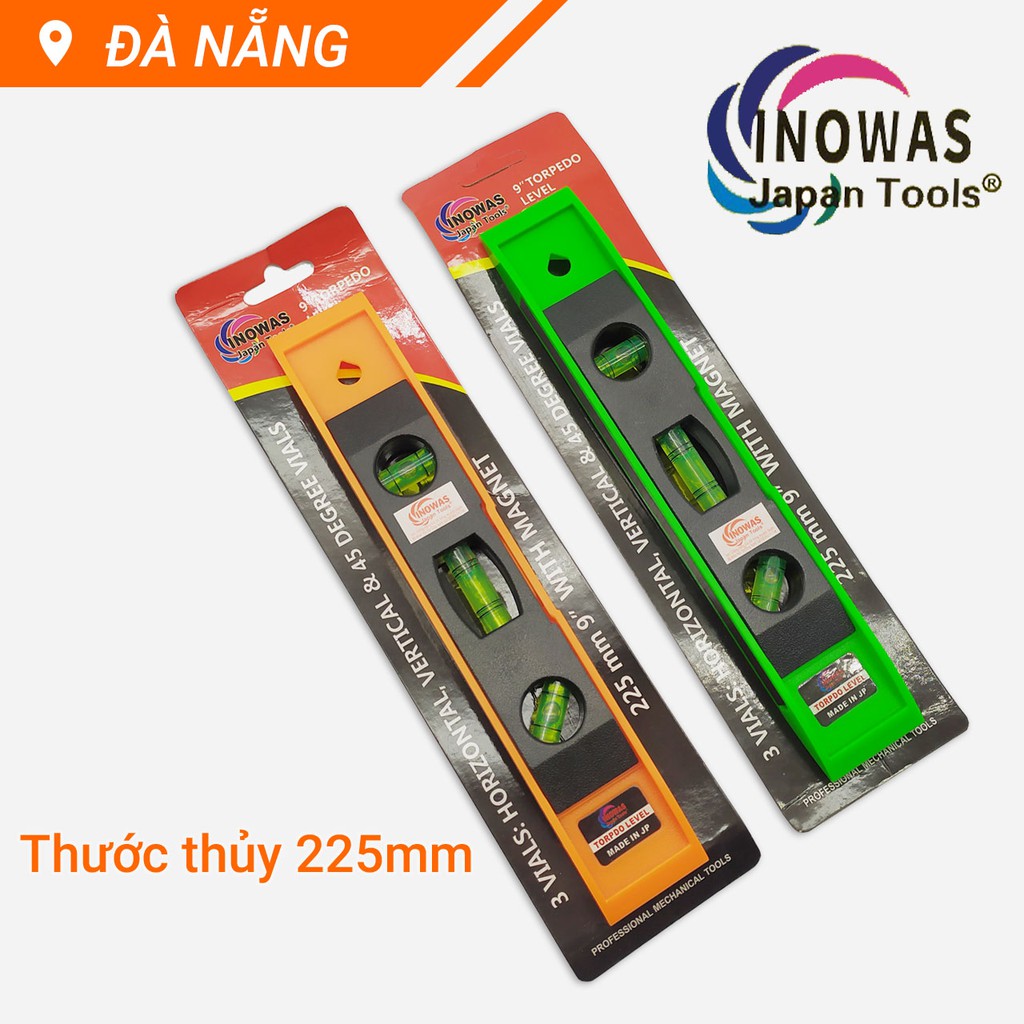 Thước thủy nivo từ Inowas 225mm với 3 hạt thăng bằng