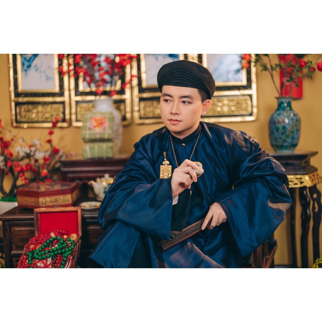 Áo tấc nam ,Áo ngũ thân tay thụng nam cổ phục thời Nguyễn