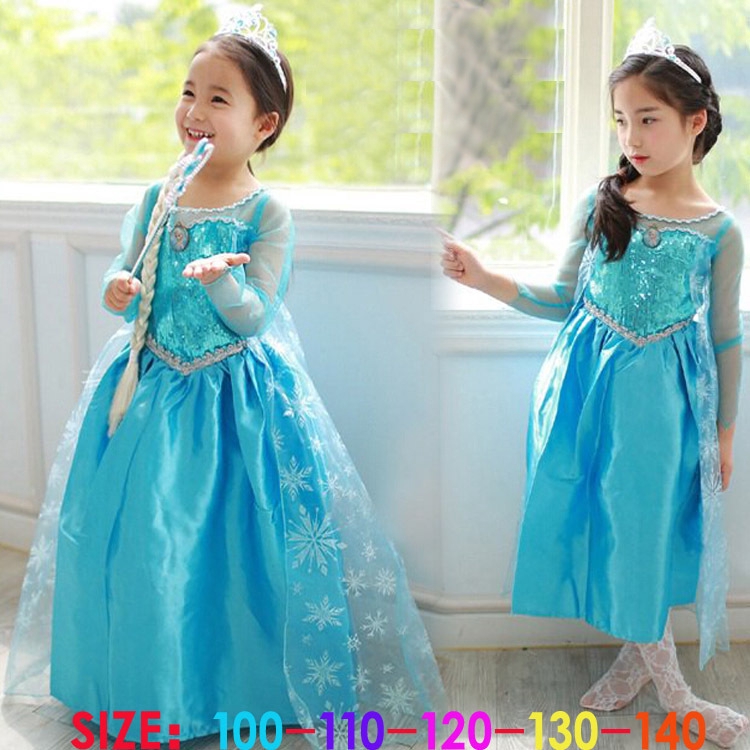 Váy công chúa đông lạnh Váy Cosplay Elsa cho bé gái Let It Go