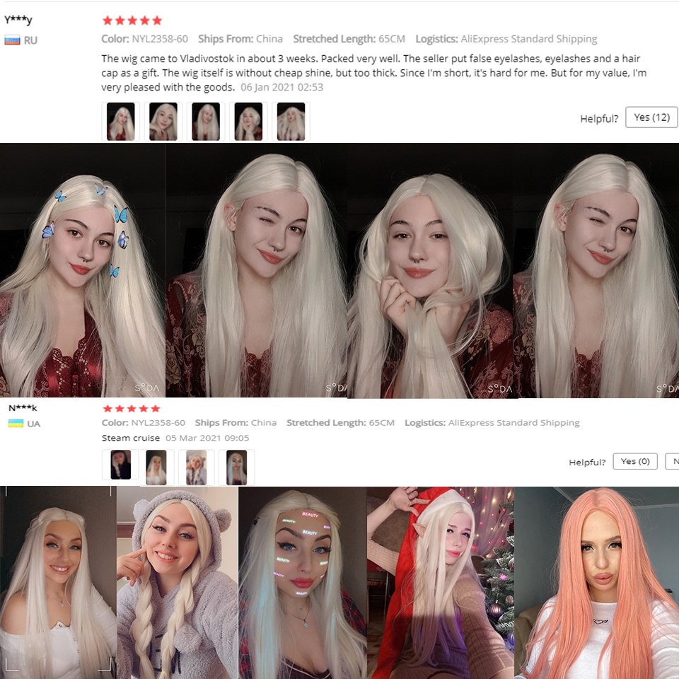 Tóc giả nữ nguyên đầu thẳng dài, sợi tơ cao cấp, tặng kèm lưới trùm tóc giả