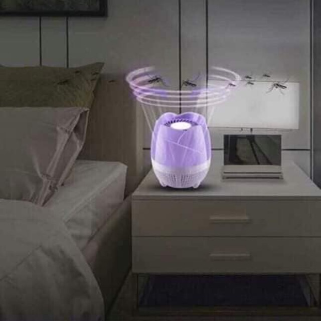ĐÈN BẮT MUỖI KÈM ĐÈN NGỦ HÌNH HOA SEN TÍM CAO CẤP